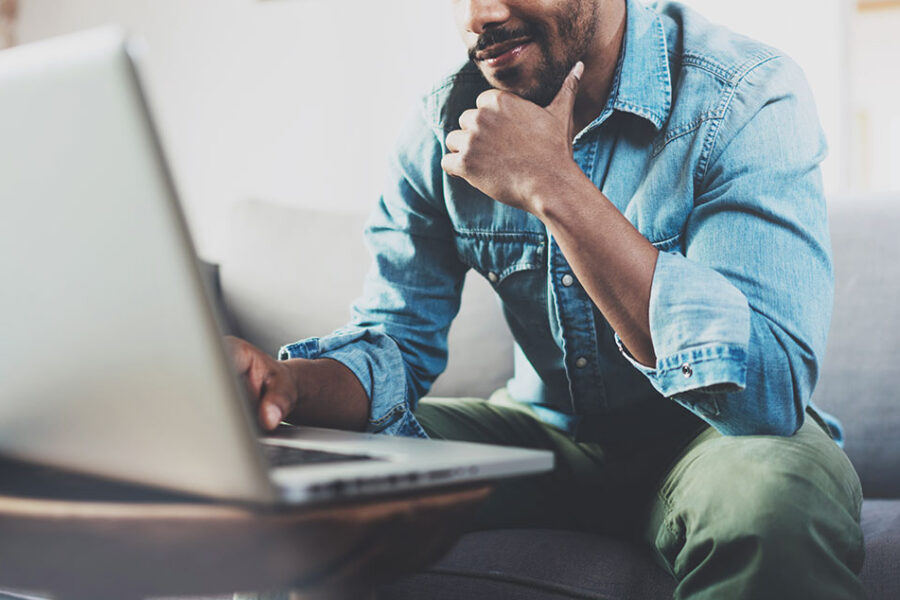 Man On Laptop Computer