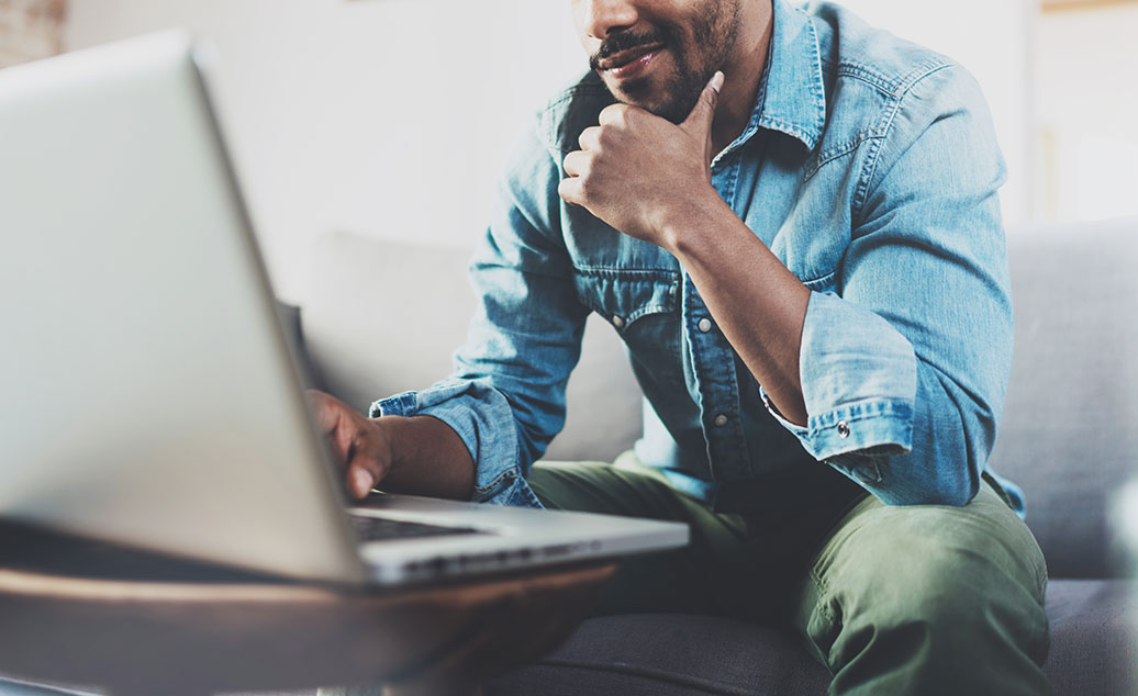 Man On Laptop Computer