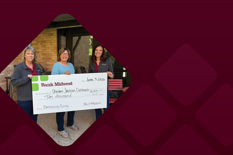 Bank Midwest Community Fund $10,000 check presentation to Sheldon Jackson Outreach Center